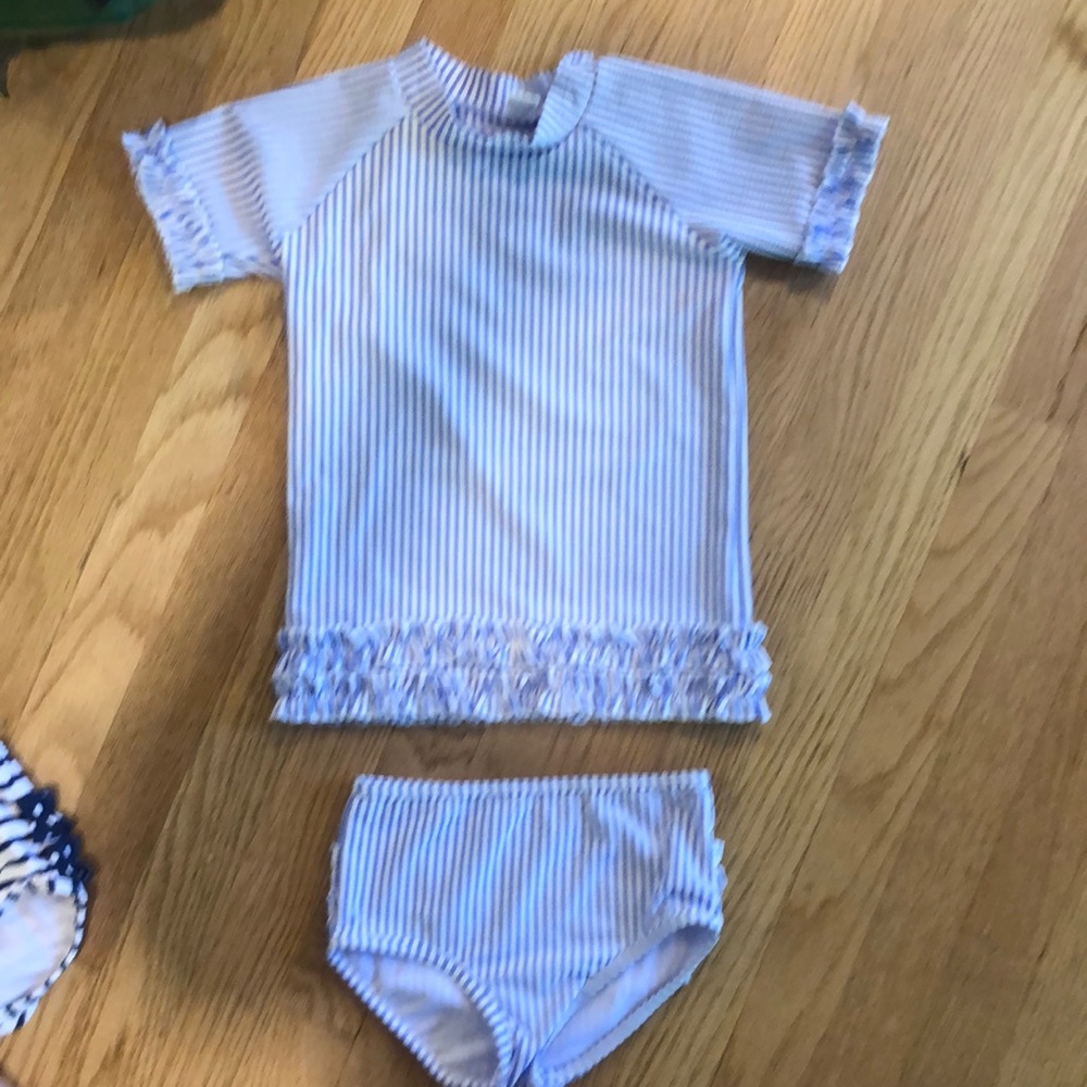 Ruffle butts bathing suit size 6 seersucker